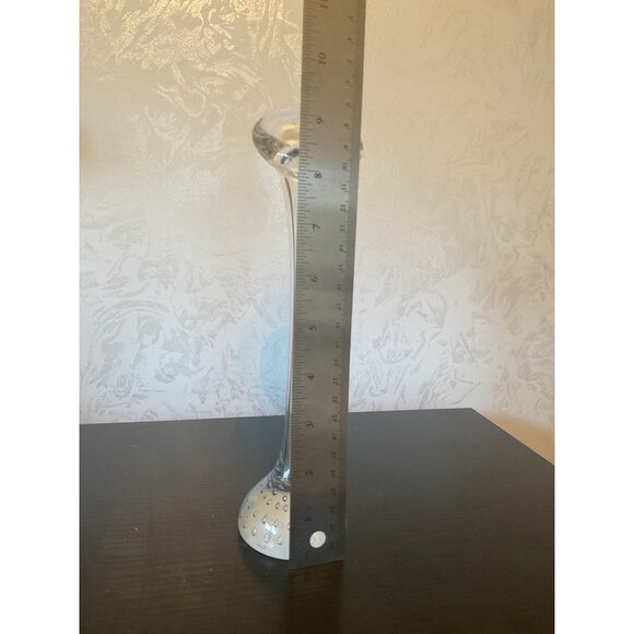 Vintage Aseda Sweden Glass Bud Vase Jack In The Pulpit Controlled Bubble Base 9” - Picture 2 of 6